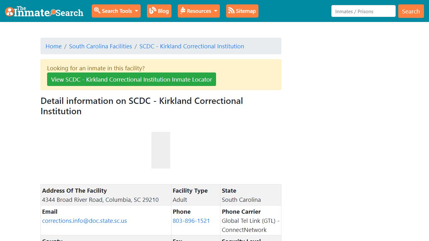 Information on SCDC - Kirkland Correctional Institution